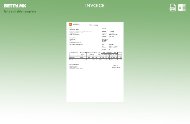Шаблон за фактура на Xiaomi во модерен стил на САД